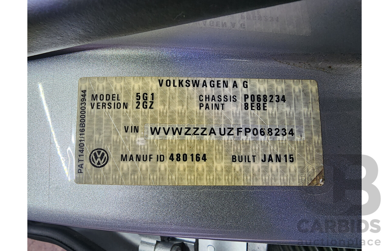 4/2016 Volkswagen Golf 90 TSI AU MY15 5d Hatchback Silver 1.4L