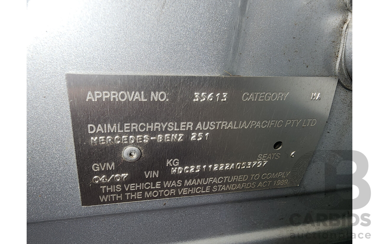 4/2007 Mercedes-Benz R 320 CDI L (awd) 251 4d Wagon Silver 3.0L