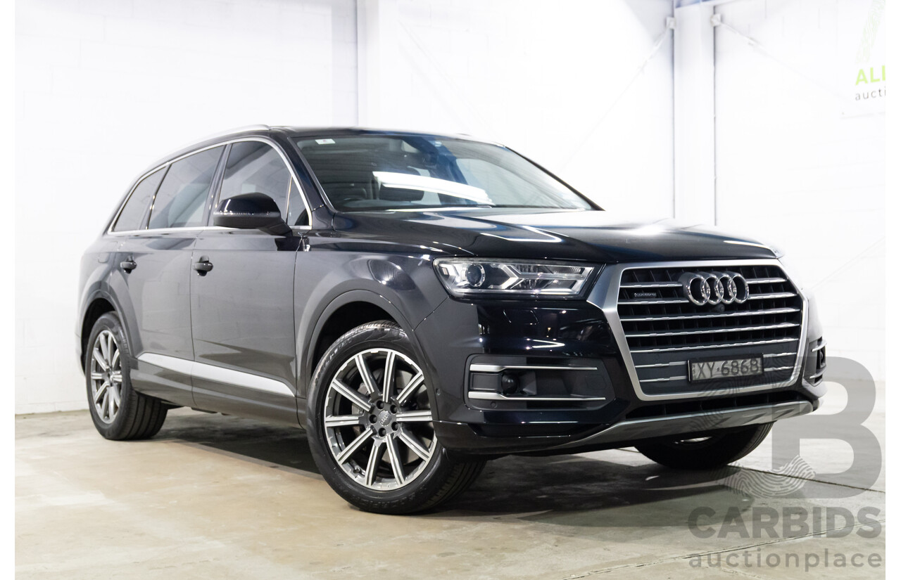 06/2017 Audi Q7 3.0 TDI Quattro (200kW AWD) 4M MY18 4d Wagon Orca Black Metallic Turbo Diesel V6 3.0L