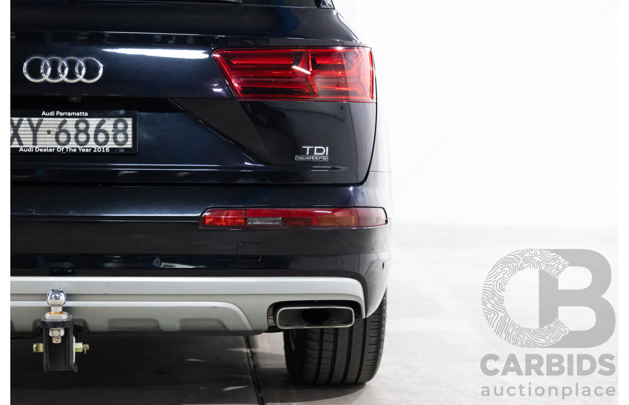 06/2017 Audi Q7 3.0 TDI Quattro (200kW AWD) 4M MY18 4d Wagon Orca Black Metallic Turbo Diesel V6 3.0L