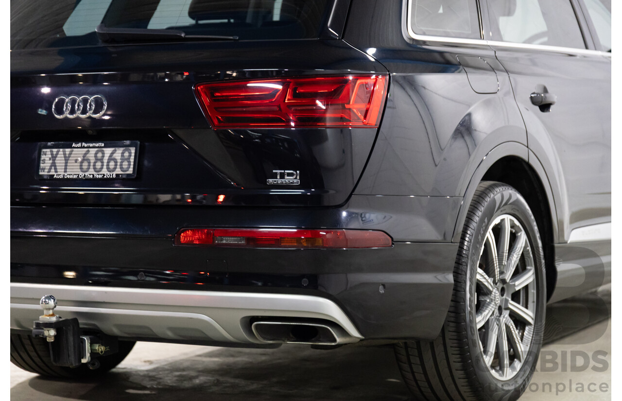 06/2017 Audi Q7 3.0 TDI Quattro (200kW AWD) 4M MY18 4d Wagon Orca Black Metallic Turbo Diesel V6 3.0L