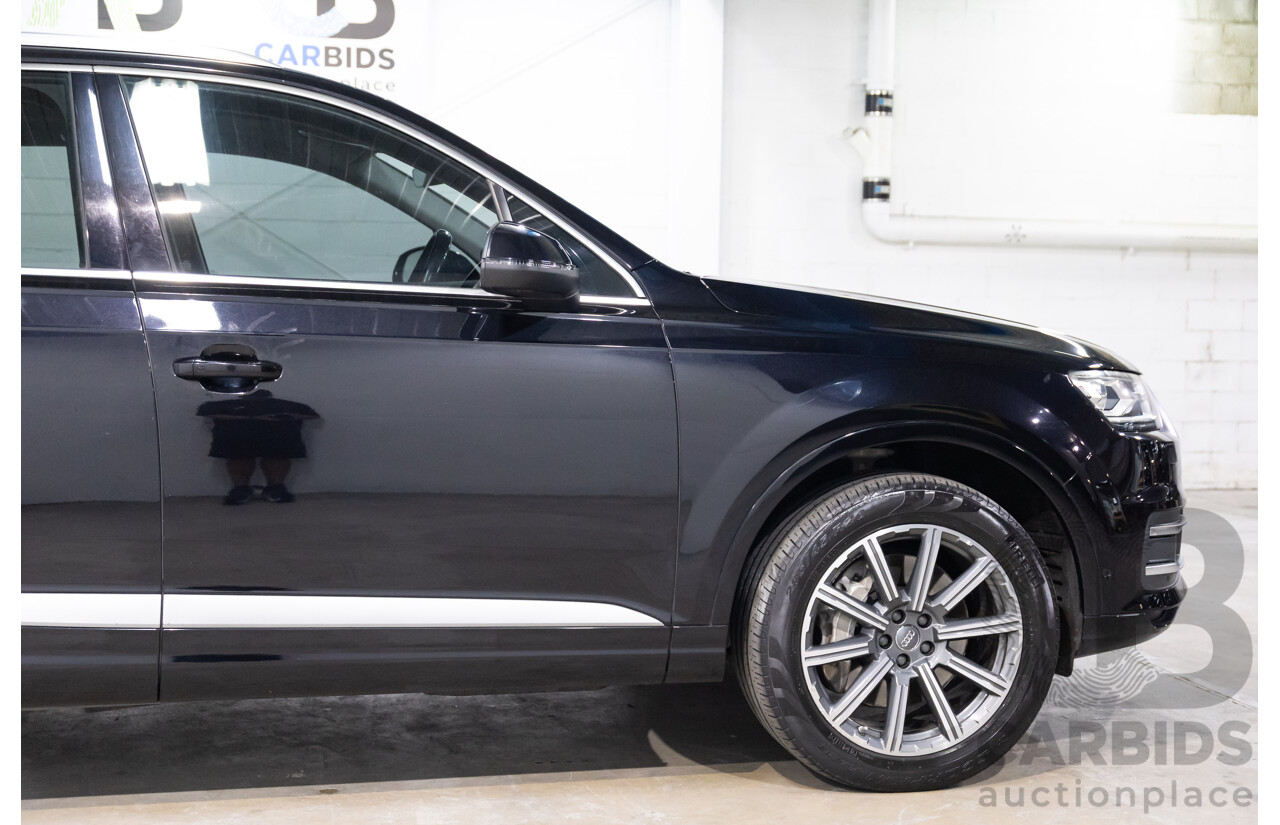 06/2017 Audi Q7 3.0 TDI Quattro (200kW AWD) 4M MY18 4d Wagon Orca Black Metallic Turbo Diesel V6 3.0L