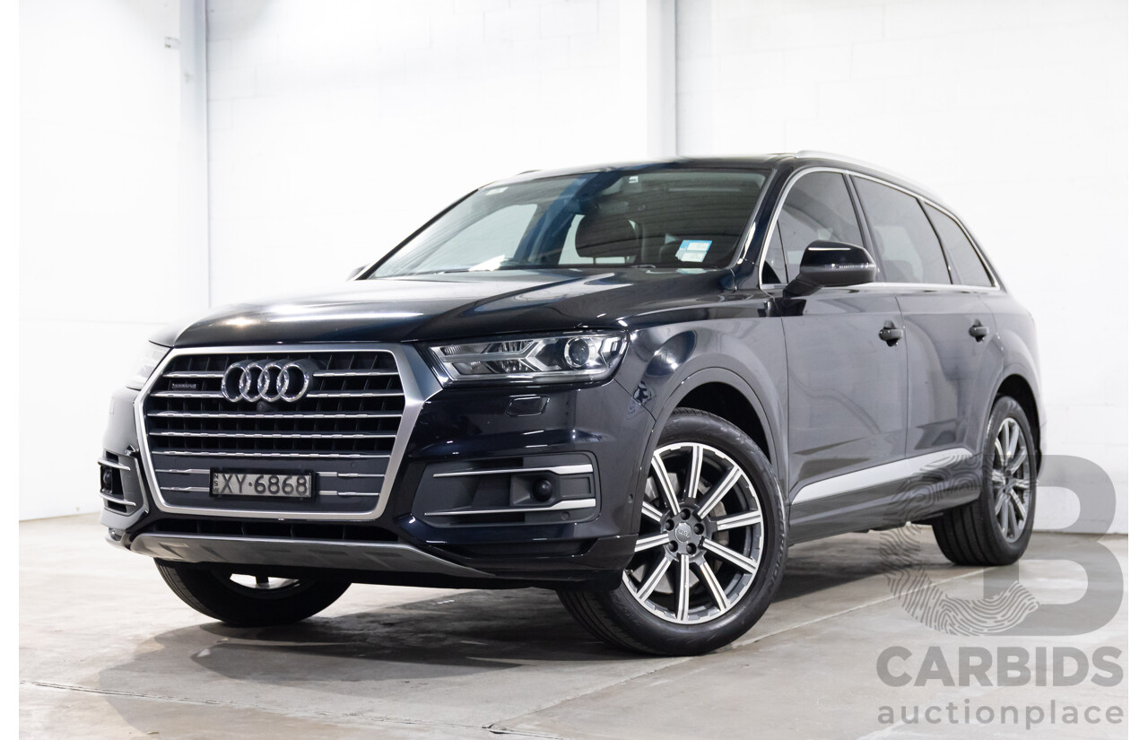 06/2017 Audi Q7 3.0 TDI Quattro (200kW AWD) 4M MY18 4d Wagon Orca Black Metallic Turbo Diesel V6 3.0L