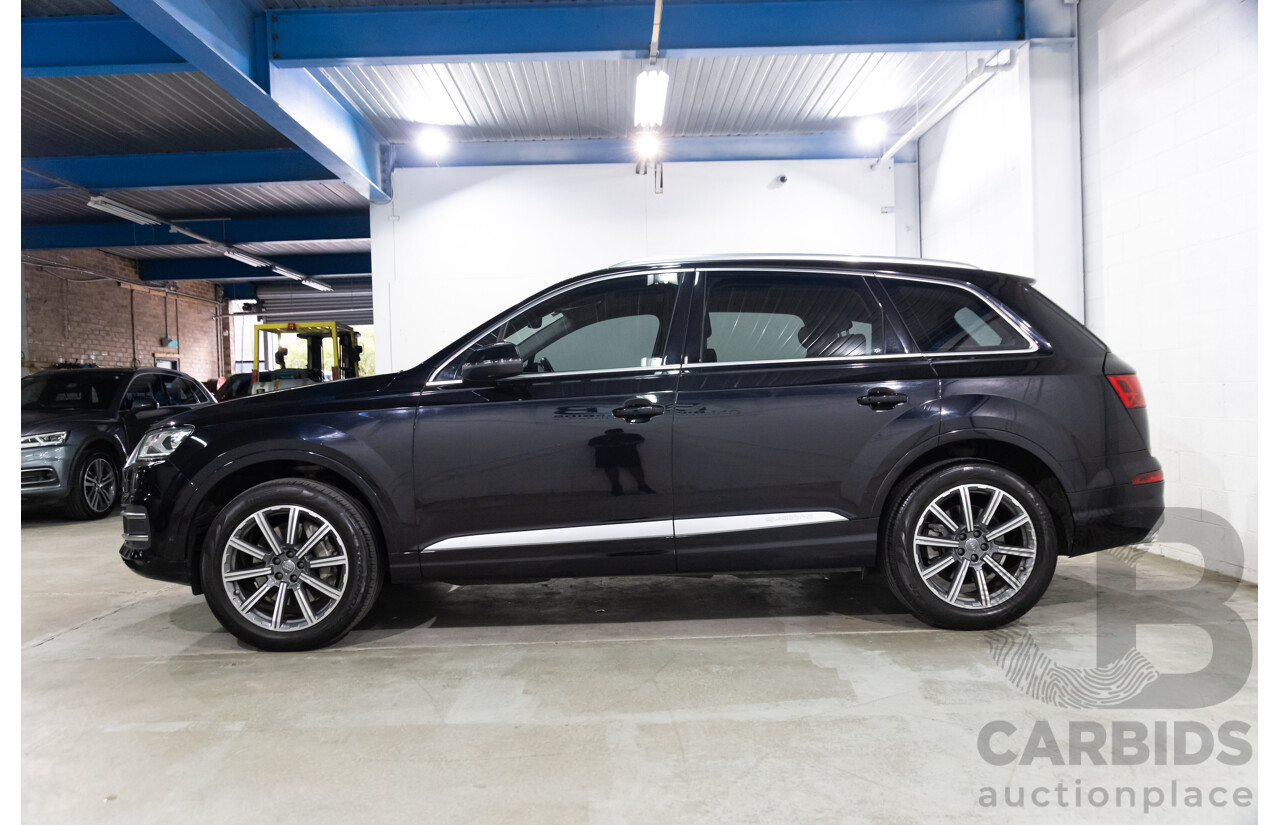 06/2017 Audi Q7 3.0 TDI Quattro (200kW AWD) 4M MY18 4d Wagon Orca Black Metallic Turbo Diesel V6 3.0L