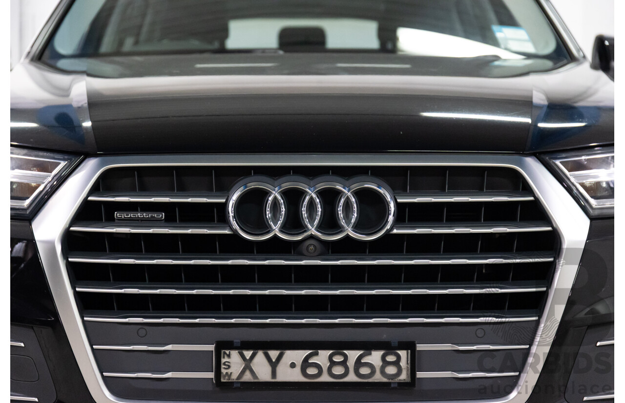 06/2017 Audi Q7 3.0 TDI Quattro (200kW AWD) 4M MY18 4d Wagon Orca Black Metallic Turbo Diesel V6 3.0L