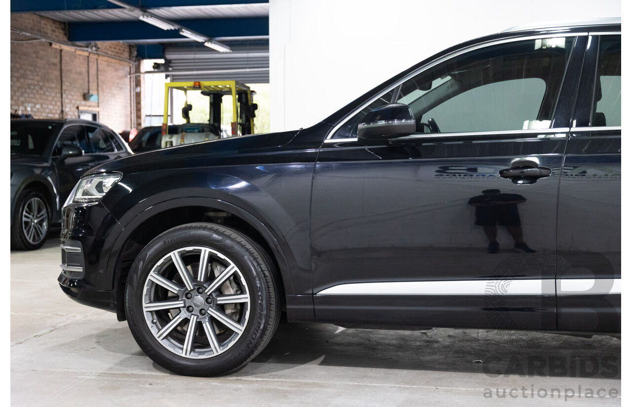 06/2017 Audi Q7 3.0 TDI Quattro (200kW AWD) 4M MY18 4d Wagon Orca Black Metallic Turbo Diesel V6 3.0L