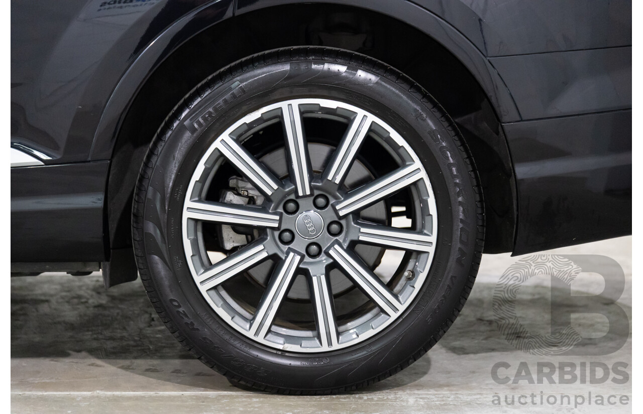 06/2017 Audi Q7 3.0 TDI Quattro (200kW AWD) 4M MY18 4d Wagon Orca Black Metallic Turbo Diesel V6 3.0L