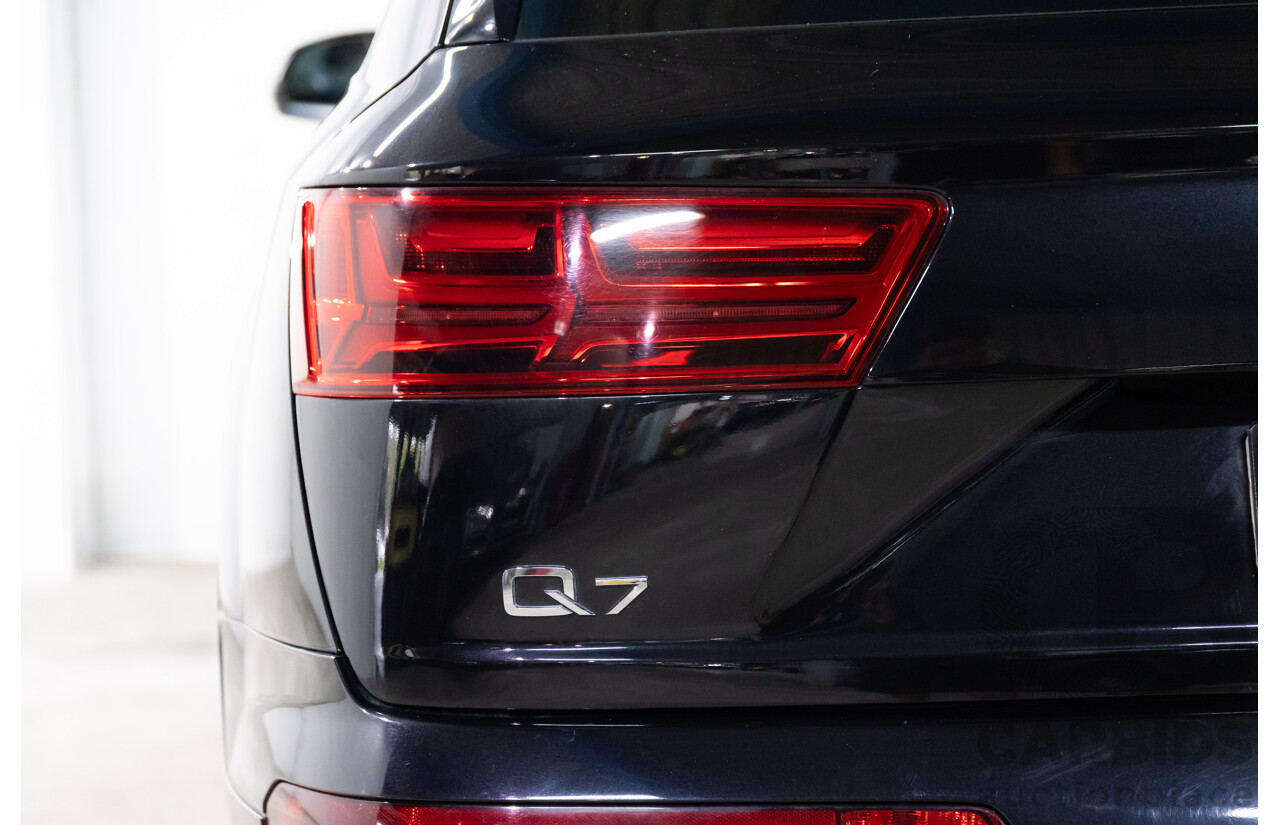 06/2017 Audi Q7 3.0 TDI Quattro (200kW AWD) 4M MY18 4d Wagon Orca Black Metallic Turbo Diesel V6 3.0L