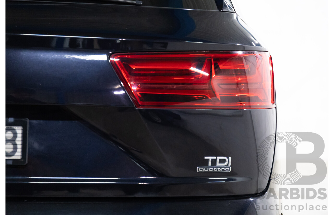 06/2017 Audi Q7 3.0 TDI Quattro (200kW AWD) 4M MY18 4d Wagon Orca Black Metallic Turbo Diesel V6 3.0L