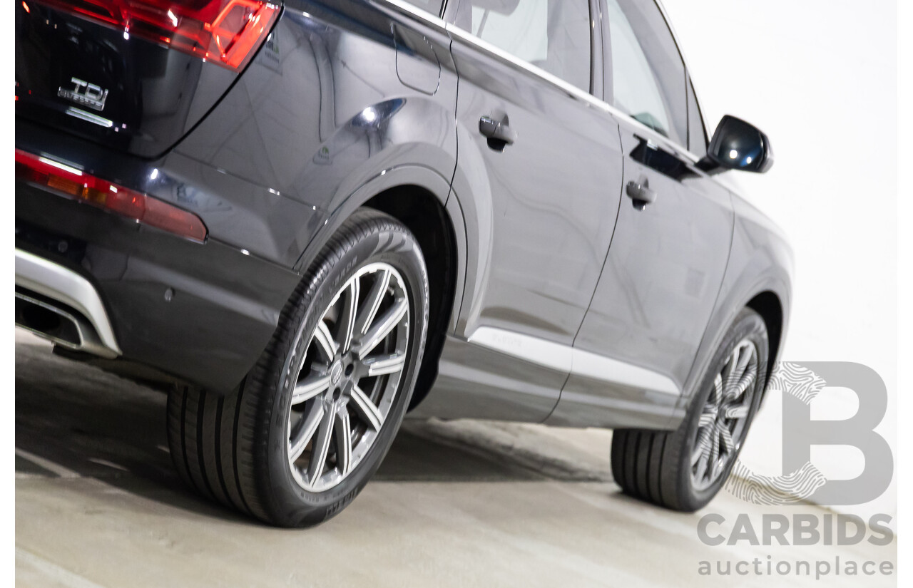 06/2017 Audi Q7 3.0 TDI Quattro (200kW AWD) 4M MY18 4d Wagon Orca Black Metallic Turbo Diesel V6 3.0L