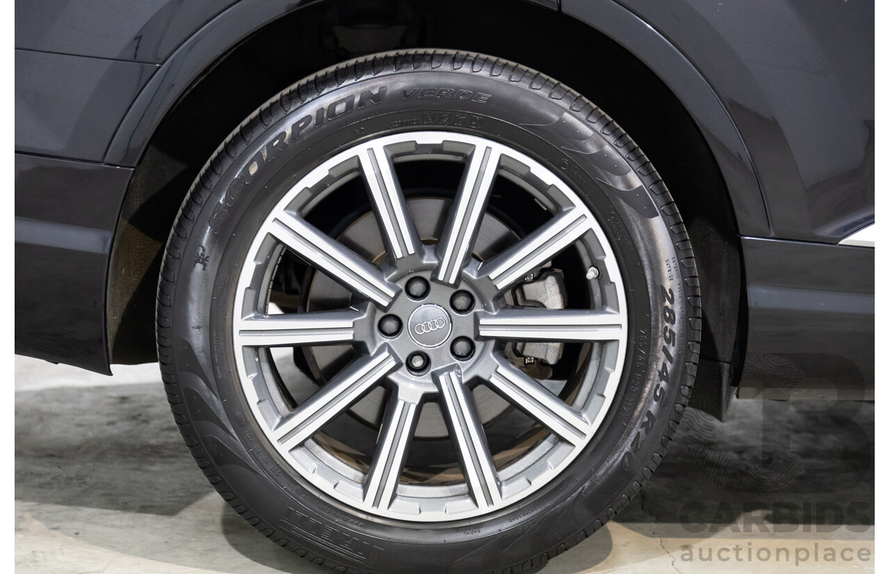 06/2017 Audi Q7 3.0 TDI Quattro (200kW AWD) 4M MY18 4d Wagon Orca Black Metallic Turbo Diesel V6 3.0L