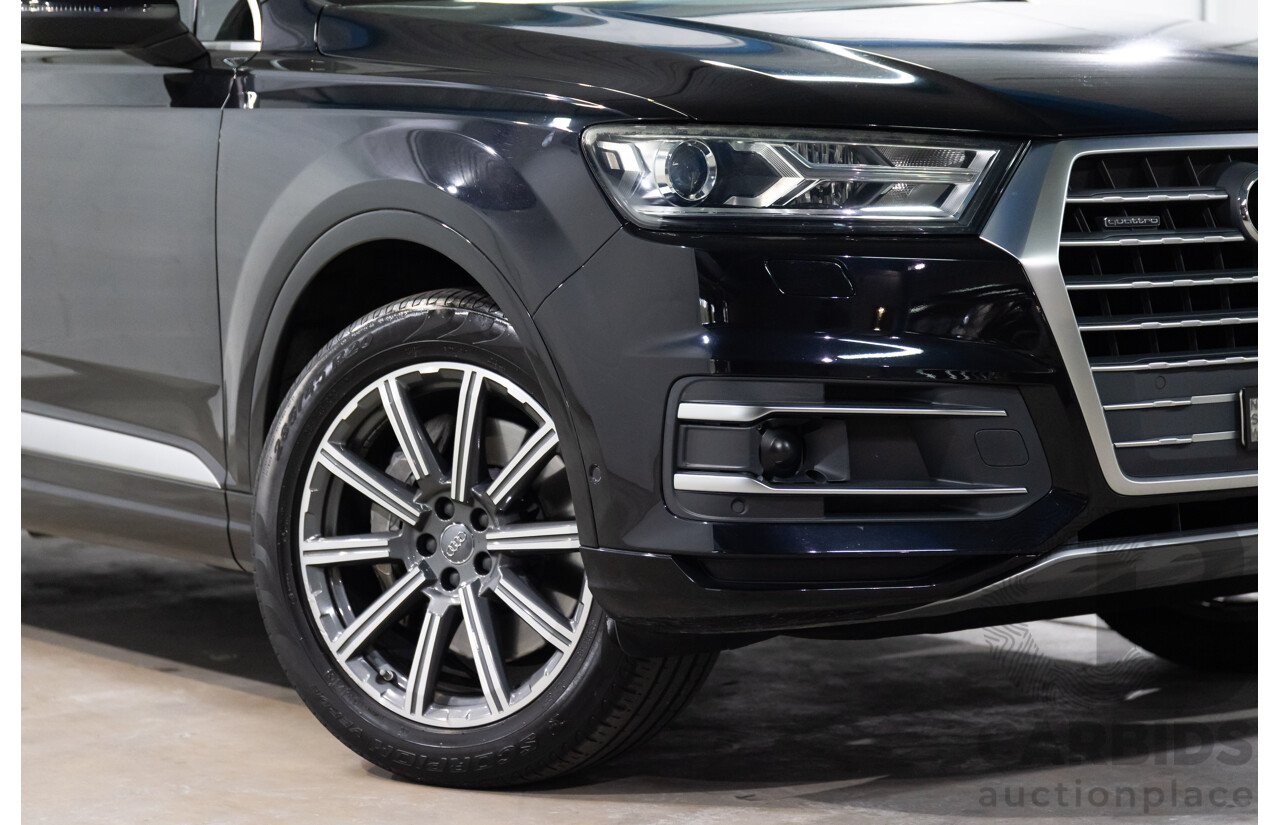 06/2017 Audi Q7 3.0 TDI Quattro (200kW AWD) 4M MY18 4d Wagon Orca Black Metallic Turbo Diesel V6 3.0L