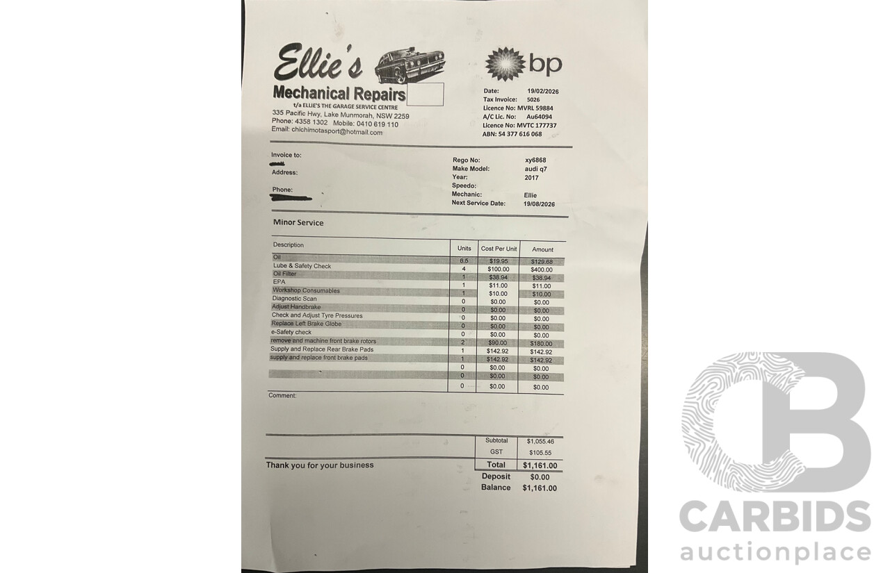 06/2017 Audi Q7 3.0 TDI Quattro (200kW AWD) 4M MY18 4d Wagon Orca Black Metallic Turbo Diesel V6 3.0L