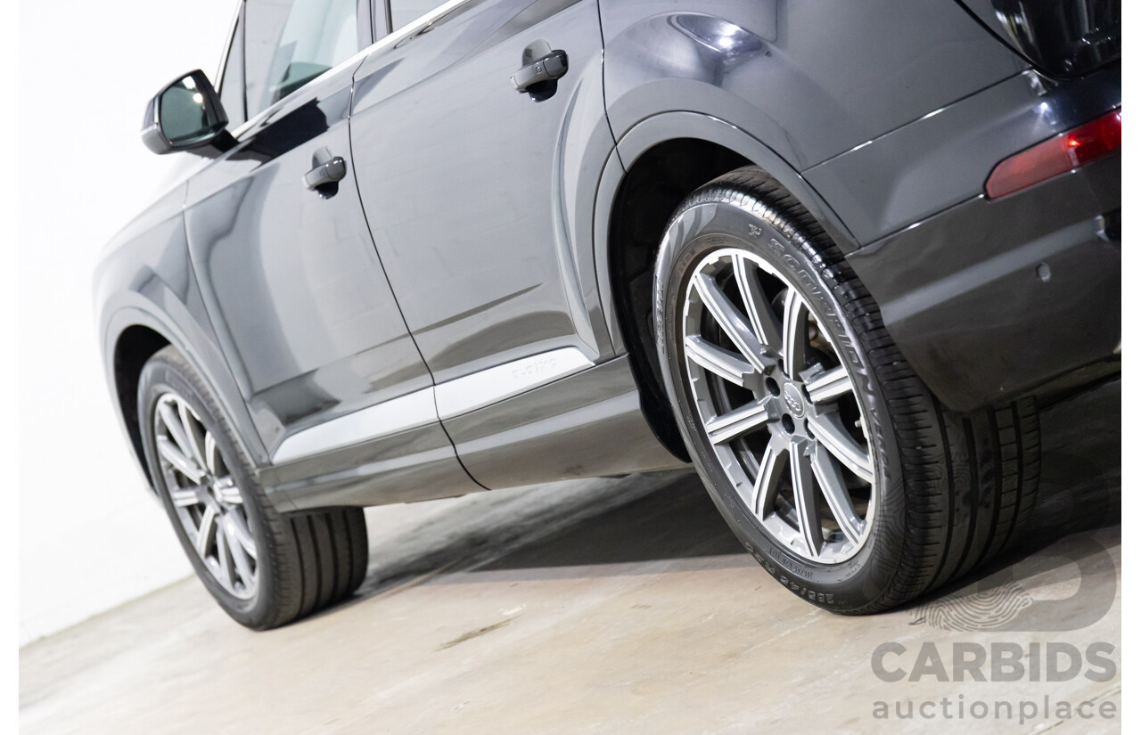 06/2017 Audi Q7 3.0 TDI Quattro (200kW AWD) 4M MY18 4d Wagon Orca Black Metallic Turbo Diesel V6 3.0L