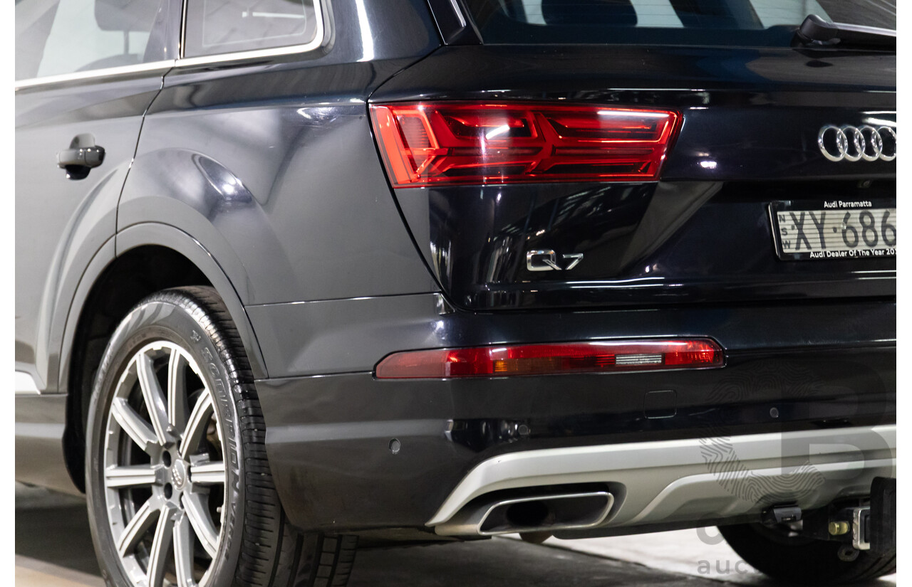 06/2017 Audi Q7 3.0 TDI Quattro (200kW AWD) 4M MY18 4d Wagon Orca Black Metallic Turbo Diesel V6 3.0L