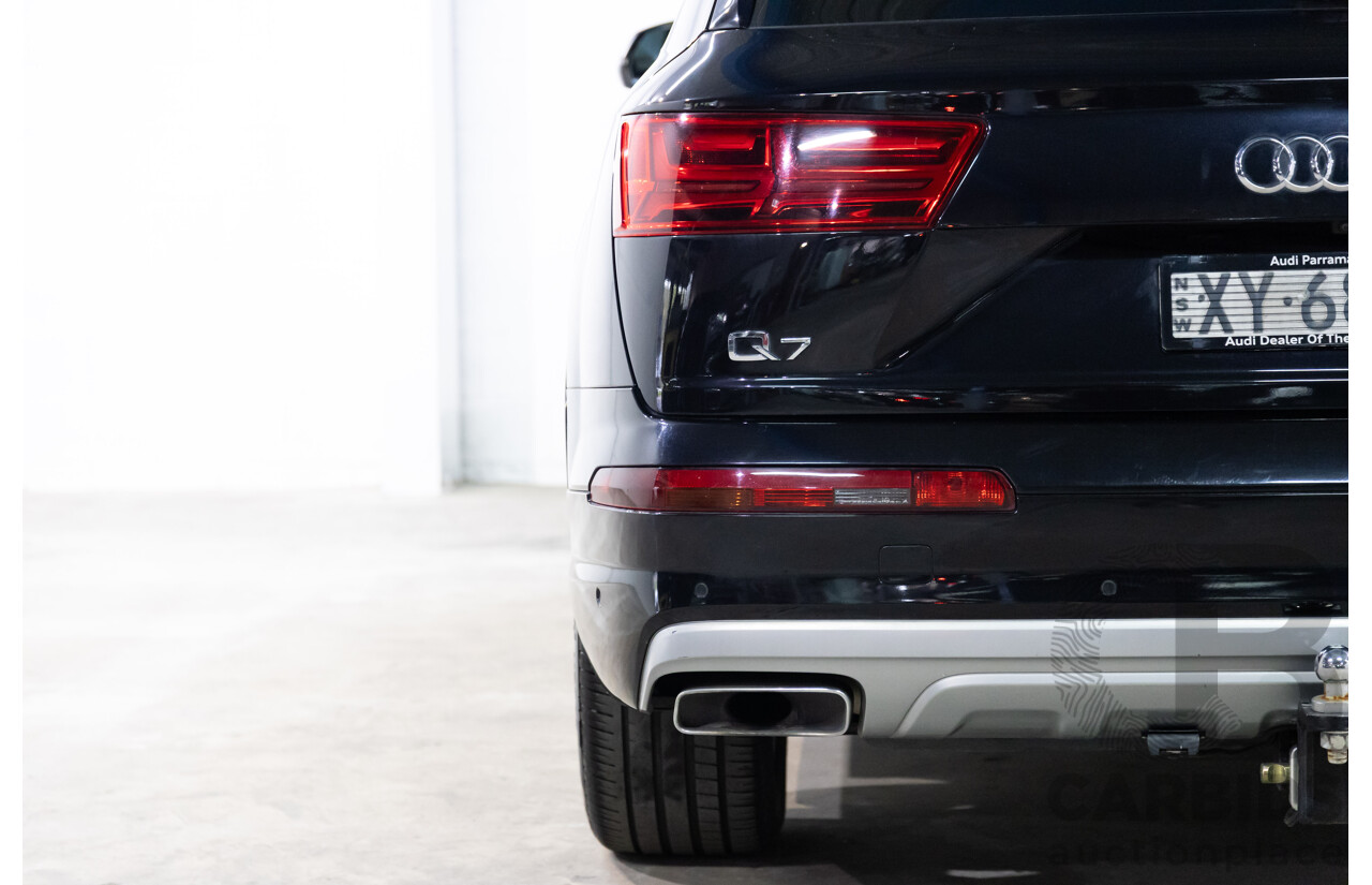 06/2017 Audi Q7 3.0 TDI Quattro (200kW AWD) 4M MY18 4d Wagon Orca Black Metallic Turbo Diesel V6 3.0L
