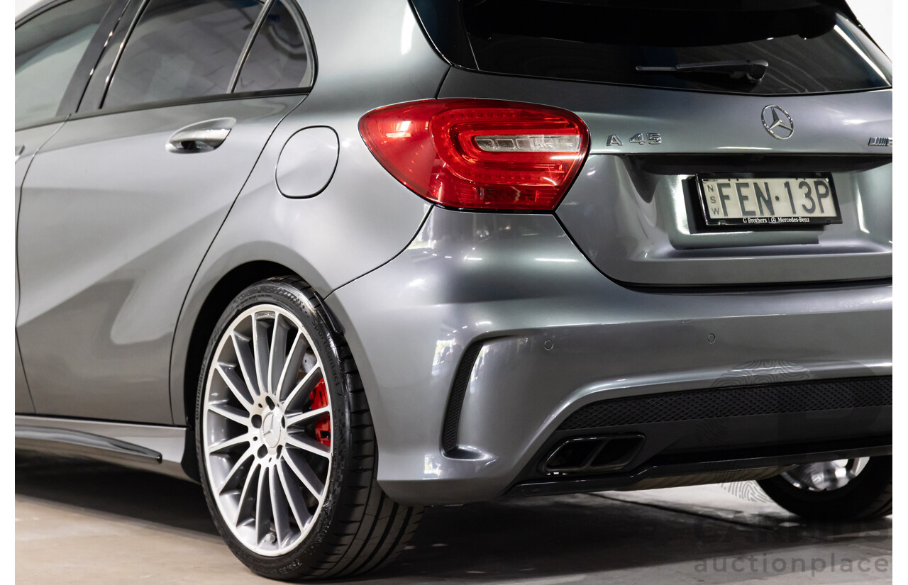 03/2015 Mercedes-Benz A45 AMG AWD 176 MY15 5D Hatchback Mountain Grey Metallic Turbo 2.0L