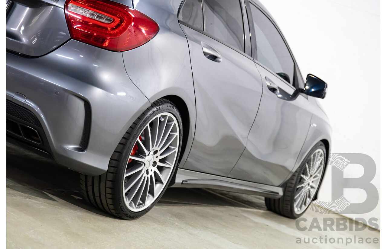 03/2015 Mercedes-Benz A45 AMG AWD 176 MY15 5D Hatchback Mountain Grey Metallic Turbo 2.0L