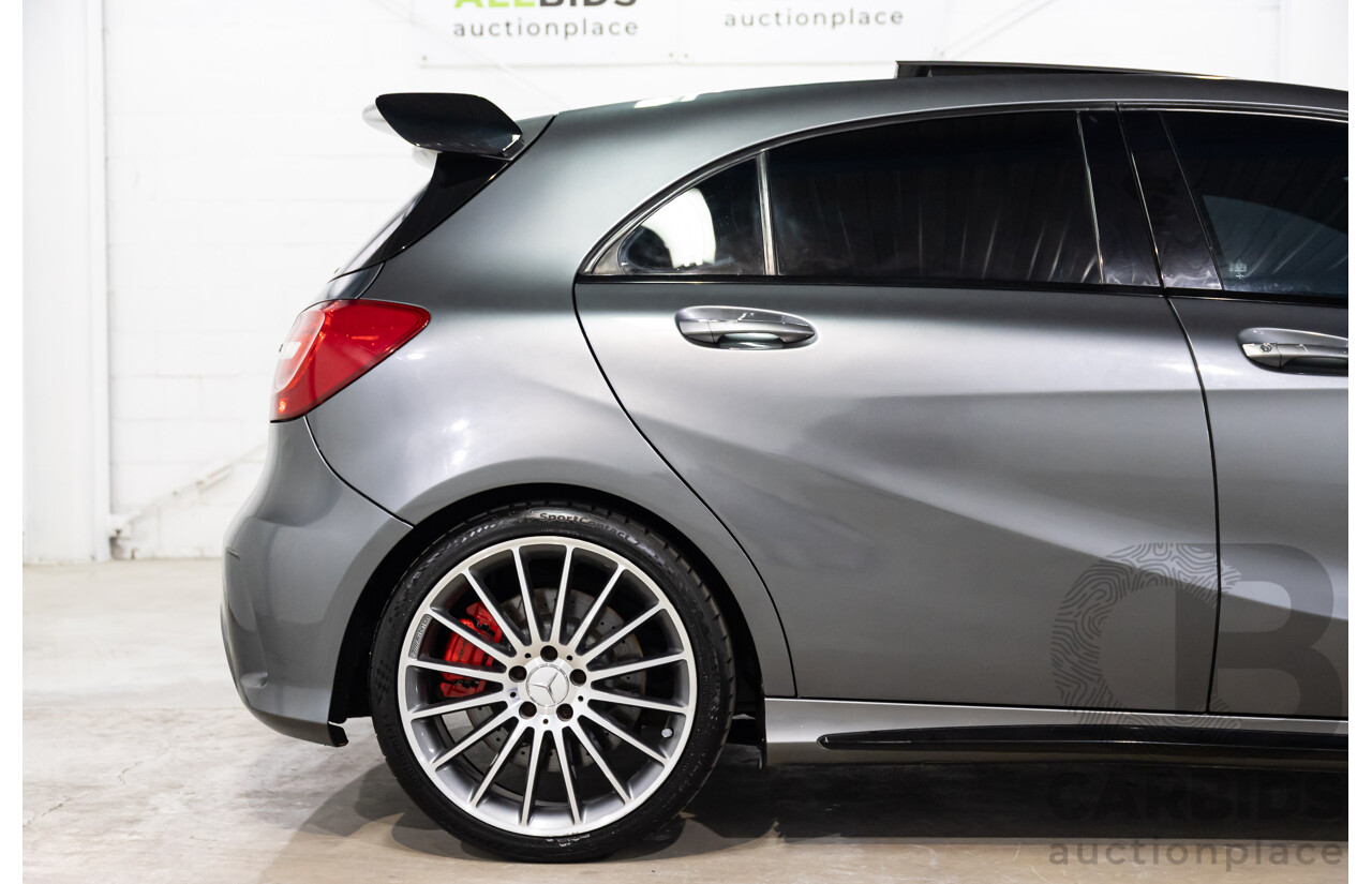 03/2015 Mercedes-Benz A45 AMG AWD 176 MY15 5D Hatchback Mountain Grey Metallic Turbo 2.0L