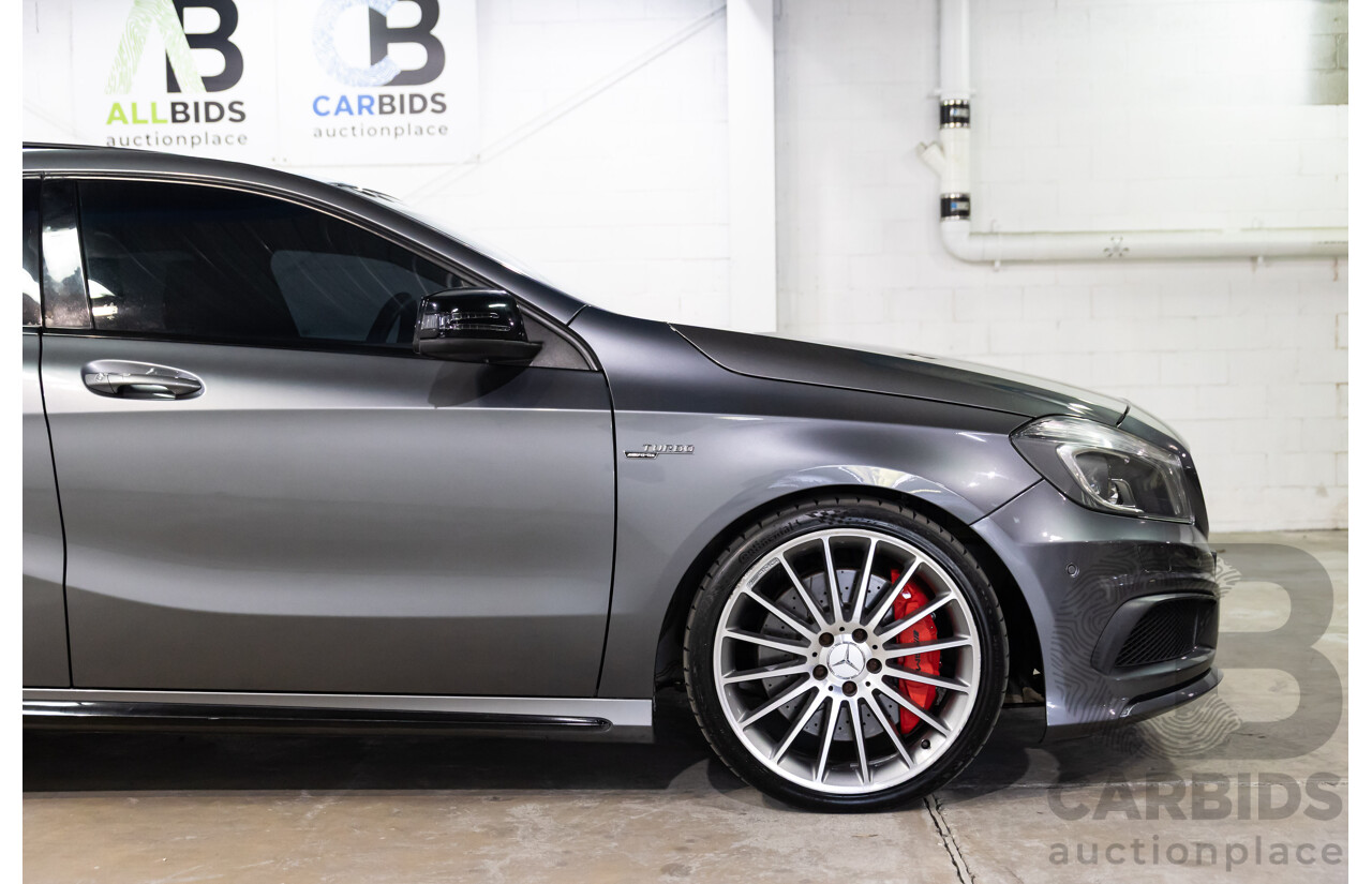 03/2015 Mercedes-Benz A45 AMG AWD 176 MY15 5D Hatchback Mountain Grey Metallic Turbo 2.0L