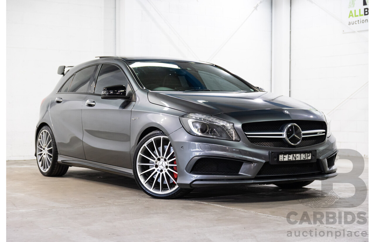 03/2015 Mercedes-Benz A45 AMG AWD 176 MY15 5D Hatchback Mountain Grey Metallic Turbo 2.0L