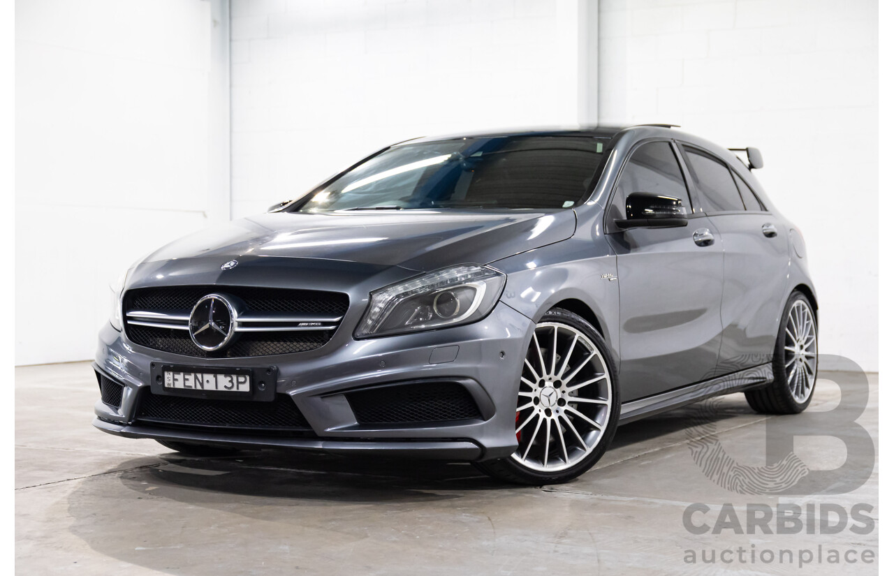 03/2015 Mercedes-Benz A45 AMG AWD 176 MY15 5D Hatchback Mountain Grey Metallic Turbo 2.0L