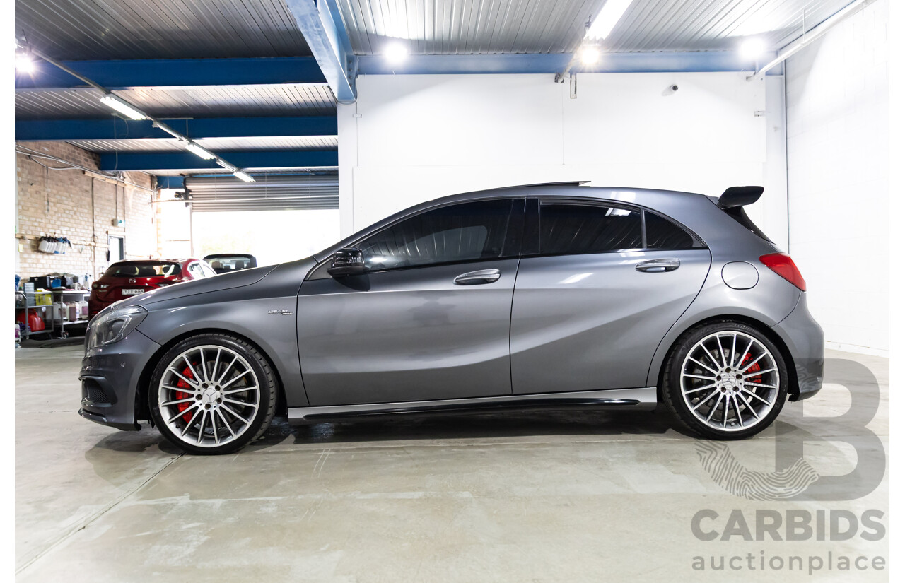 03/2015 Mercedes-Benz A45 AMG AWD 176 MY15 5D Hatchback Mountain Grey Metallic Turbo 2.0L