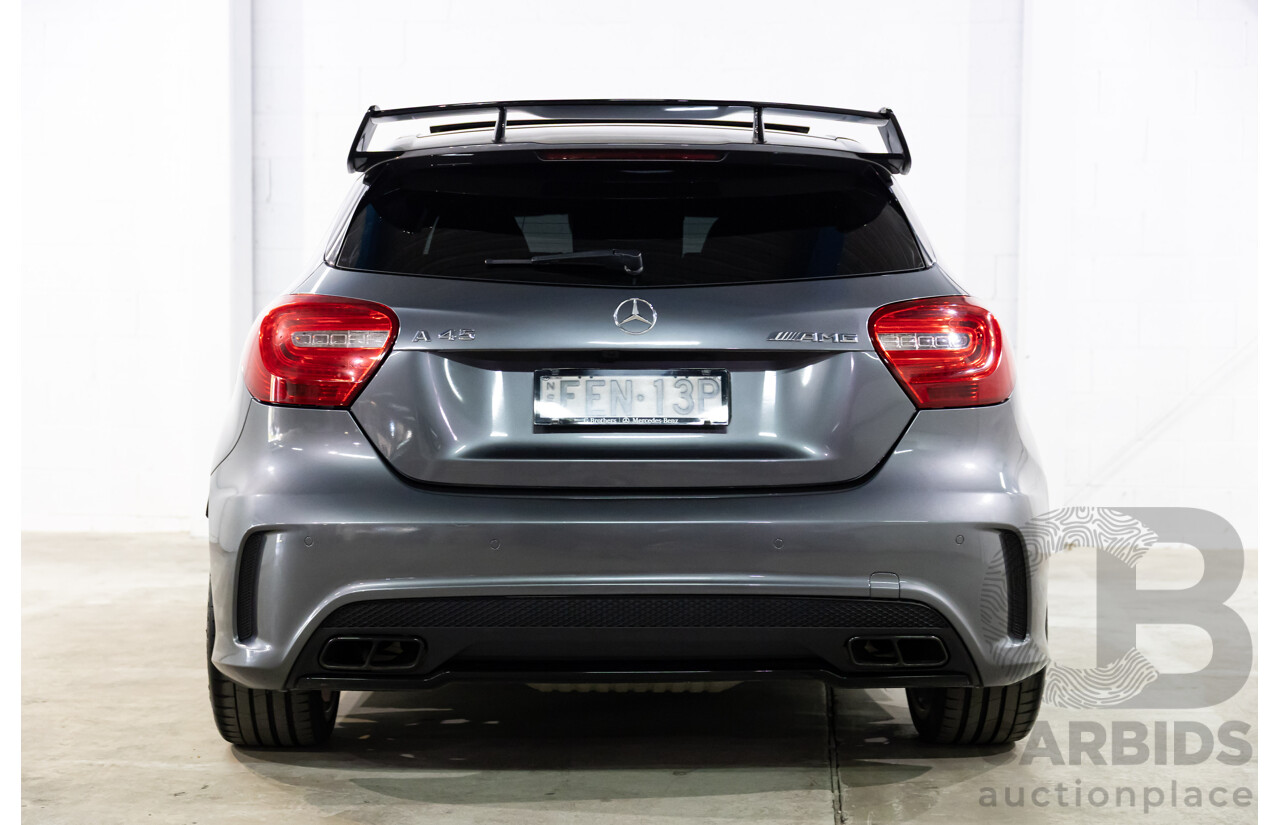 03/2015 Mercedes-Benz A45 AMG AWD 176 MY15 5D Hatchback Mountain Grey Metallic Turbo 2.0L