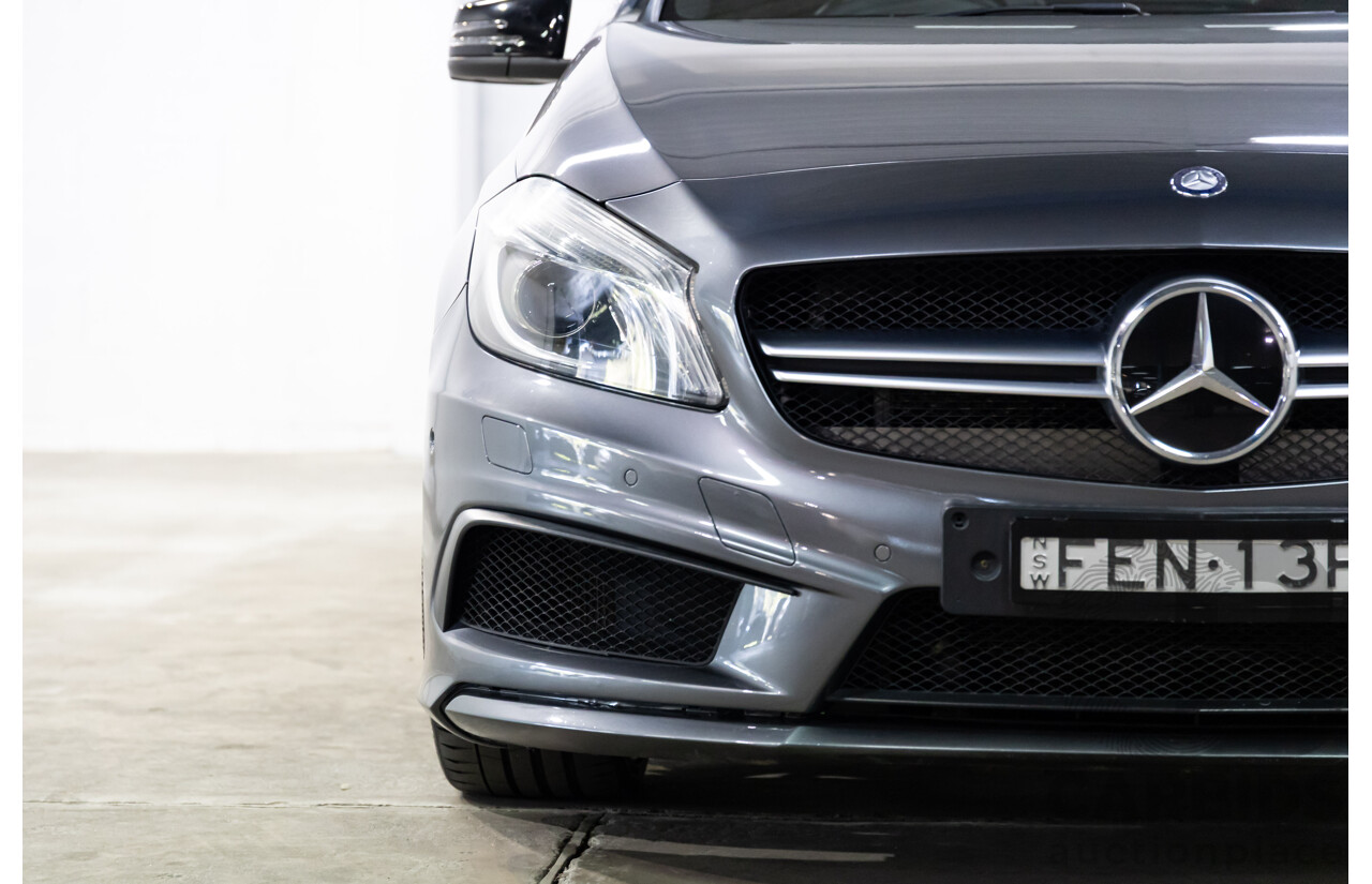 03/2015 Mercedes-Benz A45 AMG AWD 176 MY15 5D Hatchback Mountain Grey Metallic Turbo 2.0L