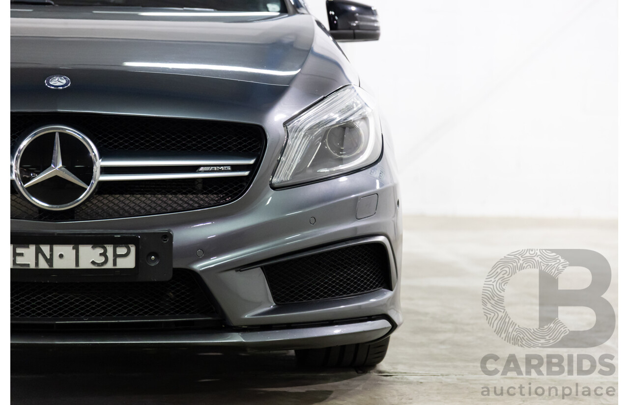 03/2015 Mercedes-Benz A45 AMG AWD 176 MY15 5D Hatchback Mountain Grey Metallic Turbo 2.0L