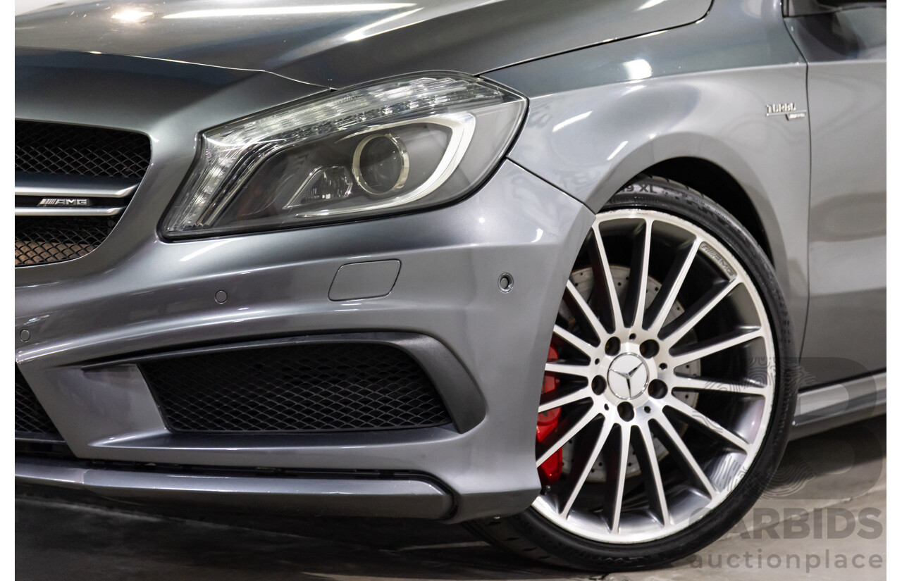 03/2015 Mercedes-Benz A45 AMG AWD 176 MY15 5D Hatchback Mountain Grey Metallic Turbo 2.0L