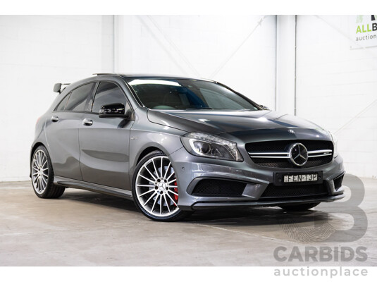 03/2015 Mercedes-Benz A45 AMG AWD 176 MY15 5D Hatchback Mountain Grey Metallic Turbo 2.0L