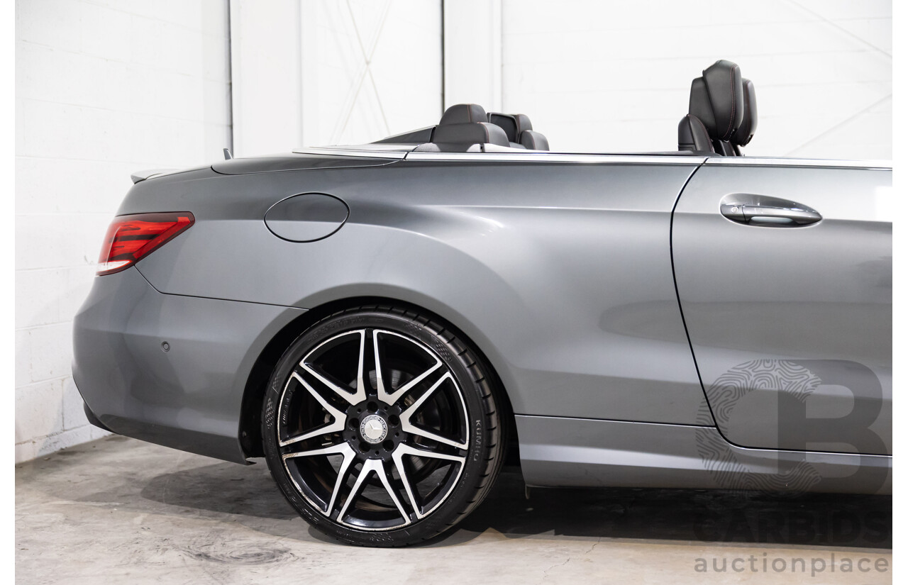 03/2016 Mercedes-Benz E250 AMG Line (RWD) 207 MY16 2d Cabriolet Selenite Grey Metallic Turbo 2.0L
