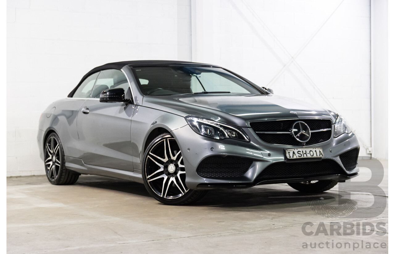 03/2016 Mercedes-Benz E250 AMG Line (RWD) 207 MY16 2d Cabriolet Selenite Grey Metallic Turbo 2.0L
