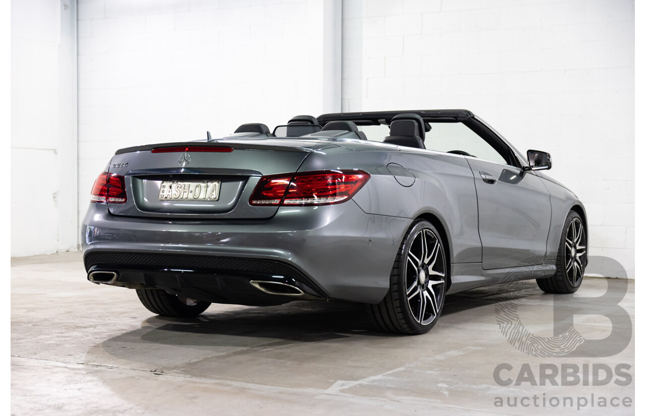03/2016 Mercedes-Benz E250 AMG Line (RWD) 207 MY16 2d Cabriolet Selenite Grey Metallic Turbo 2.0L