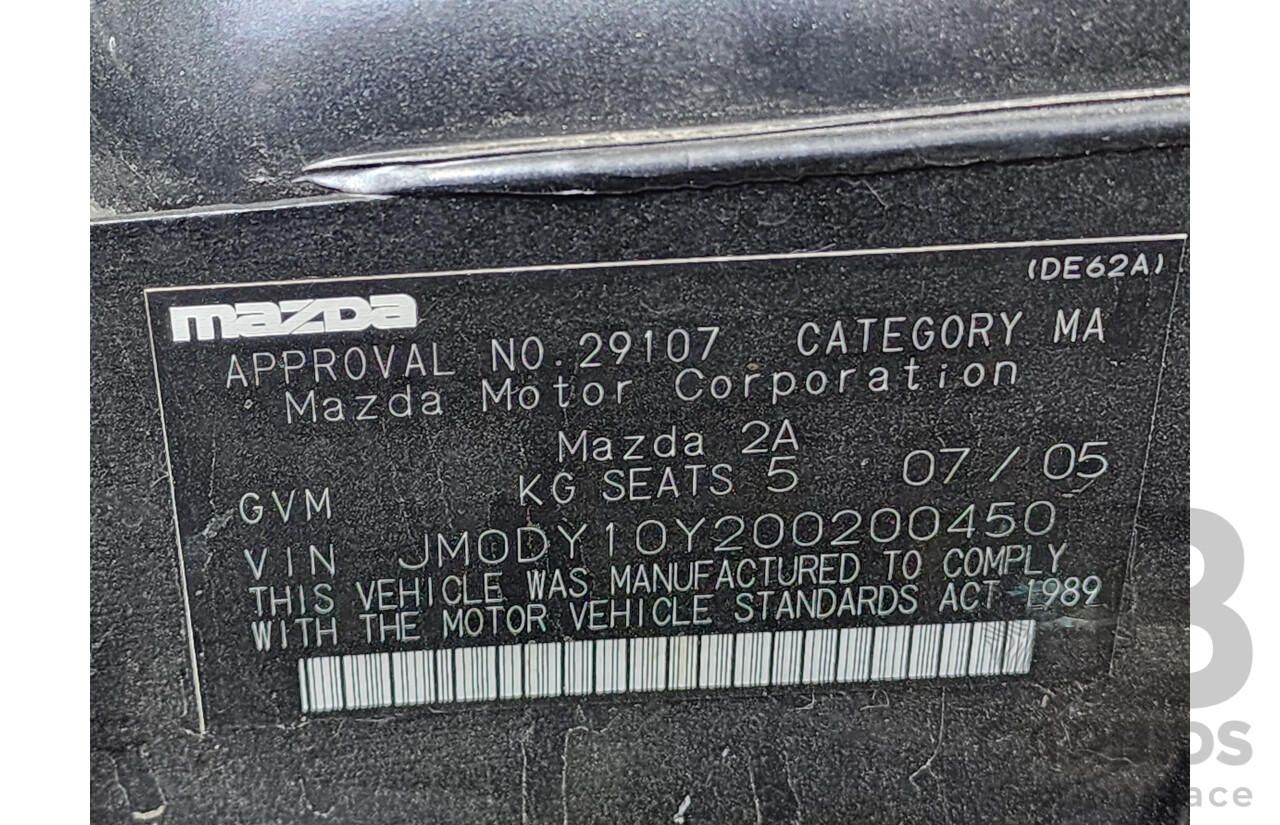 7/2005 Mazda Mazda2 Genki DY 5d Hatchback Grey 1.5L