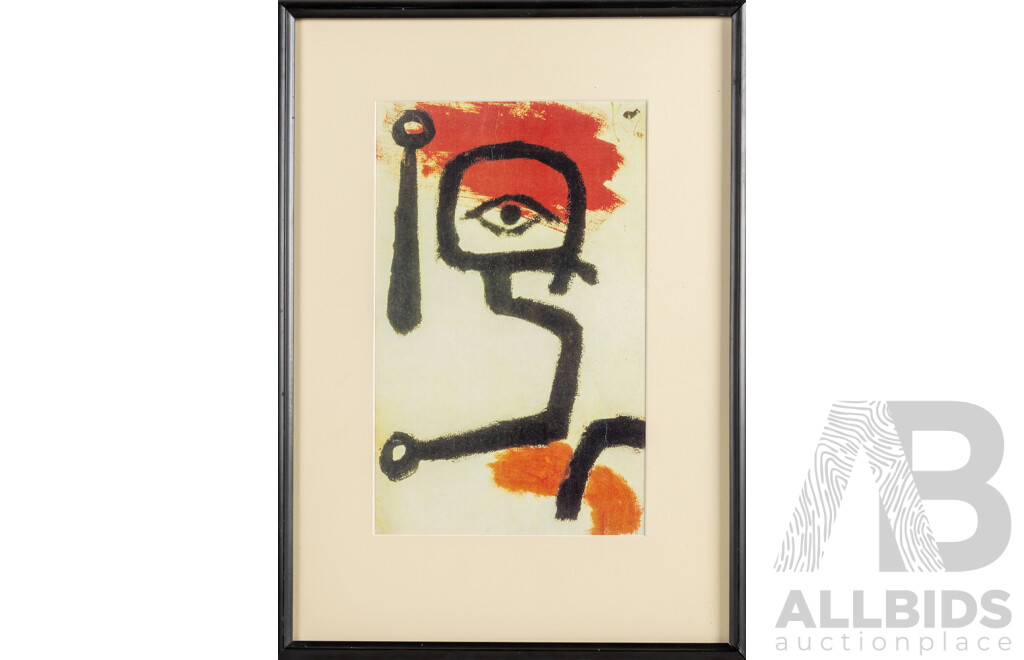 (After) Paul Klee, (19/20th Centuries, Swiss German, 1879-1940), Der Paukenspieler [The Kettle Drummer], Reproduction Colour Print After Original, 53 x 38 cm (frame)