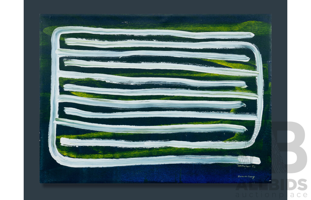 Tabitha Kerr (20th Century, Indigenous-Australian,1987-), All My Relations... Both Sides... in Mossman Gorge, (2003), Wonderful Original Acrylic on Canvas, 82 x 111 cm