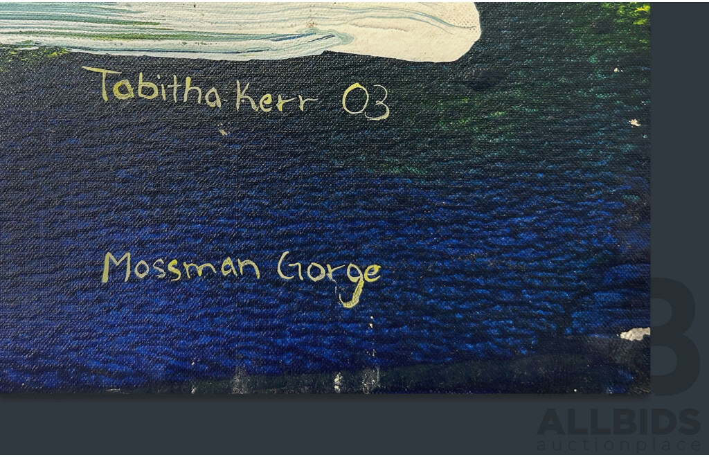 Tabitha Kerr (20th Century, Indigenous-Australian,1987-), All My Relations... Both Sides... in Mossman Gorge, (2003), Wonderful Original Acrylic on Canvas, 82 x 111 cm