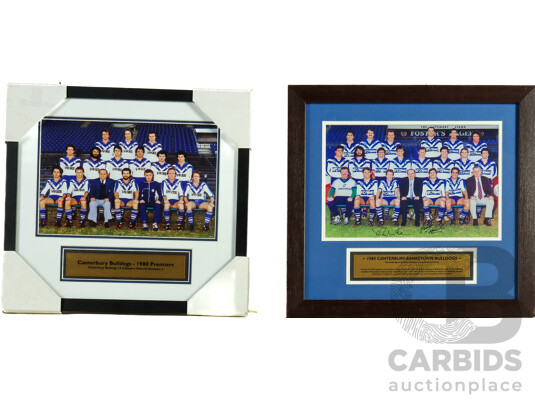 1661152 · Collection of Five Framed Canterbury Bankstown Bulldogs Team Photos