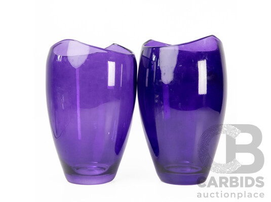 Pair of Matched Portuguese Glass Vases