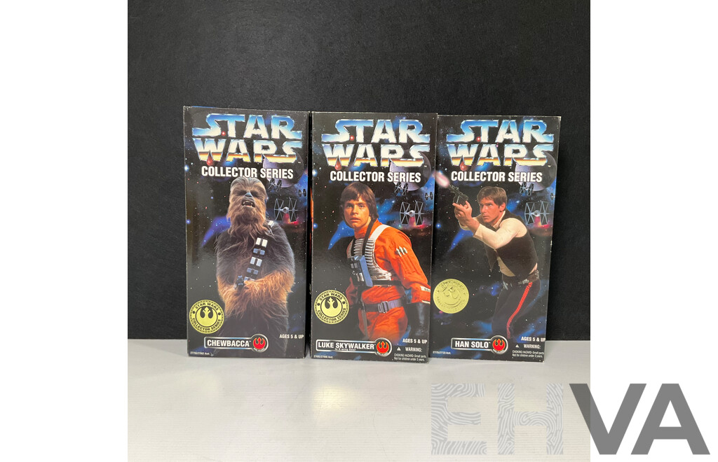 Collection of Three Collector Series 1996 Star Wars Figures in Original Packaging