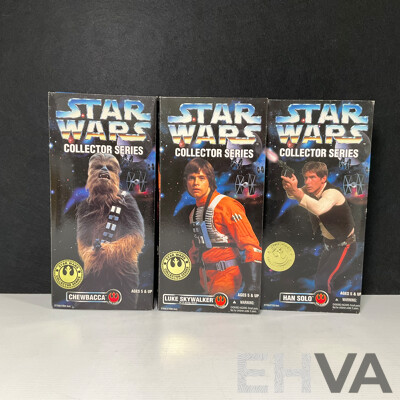 Collection of Three Collector Series 1996 Star Wars Figures in Original Packaging