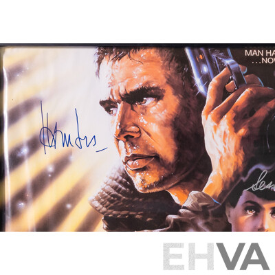 Framed Vintage Blade Runner Movie Poster with Signatures, 1982