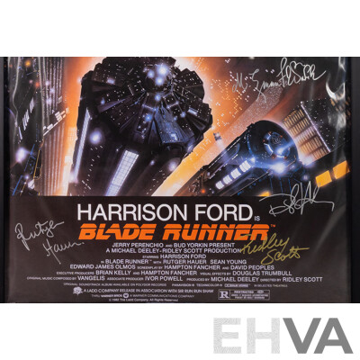 Framed Vintage Blade Runner Movie Poster with Signatures, 1982