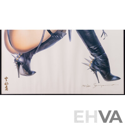 Hajime Sorayama (b. 1947, Japanese) 'Girl With Whip' - Signed & Numbered Lithograph (196/240)