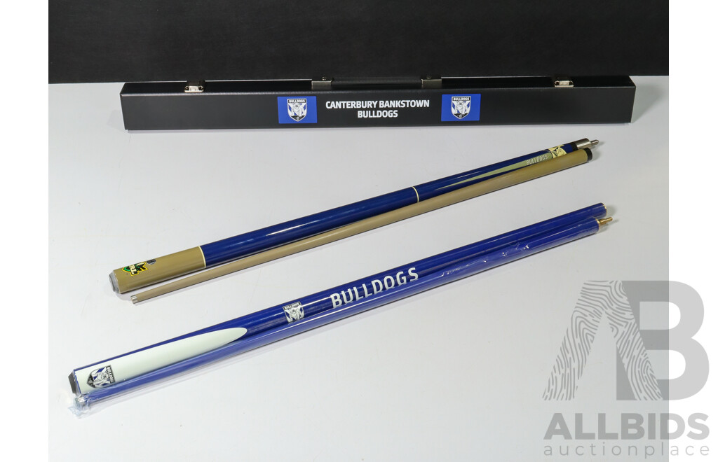Pair of Canterbury Bankstown Bulldogs Pool Cues