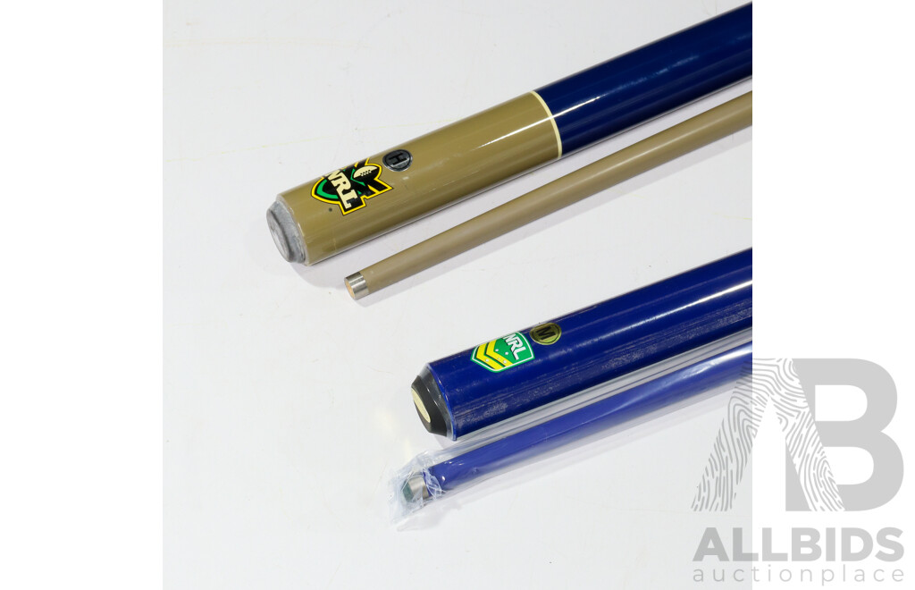 Pair of Canterbury Bankstown Bulldogs Pool Cues