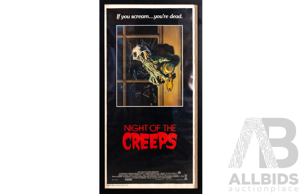 Framed Vintage Night of the Creeps Day Bill Poster, 1986