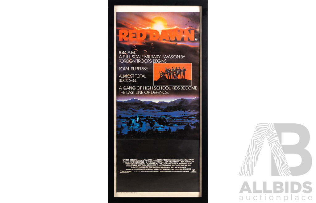 Framed Vintage Red Dawn Day Bill Poster, 1984